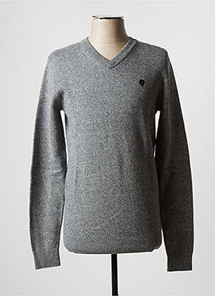 Pull col v manches longues gris GARCIA homme