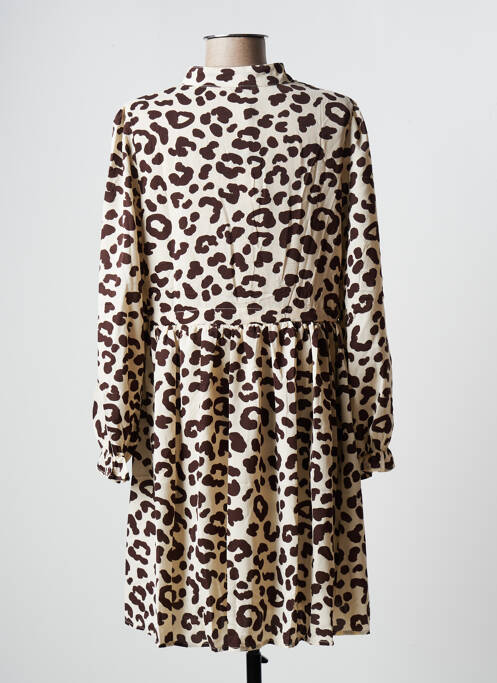 Robe courte beige PAPILLONNE pour femme