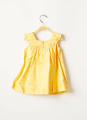 Robe mi-longue col carré sans manche jaune MAYORAL fille