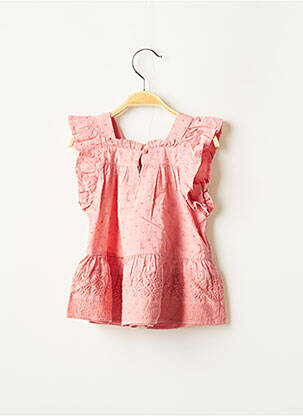 Robe mi-longue col carré manches courtes rose MAYORAL fille