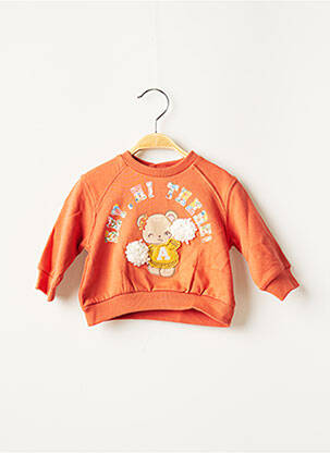 Sweat-shirt broderie manches longues orange MAYORAL fille