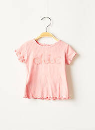 T-shirt stretch manches courtes rose MAYORAL fille