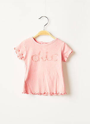 T-shirt stretch manches courtes rose MAYORAL fille