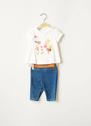 Ensemble pantalon type de haut t-shirt blanc MAYORAL fille