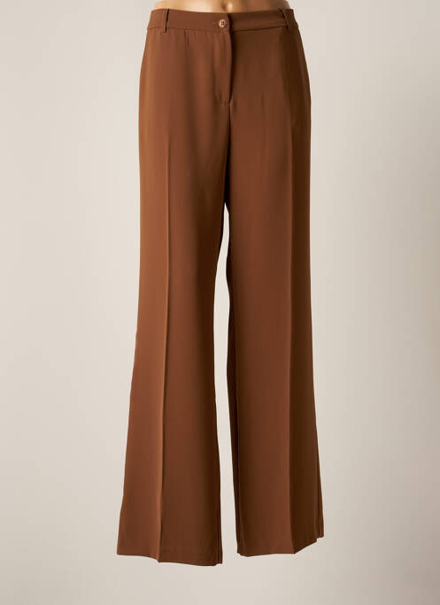 Pantalon large marron AMY&CLO pour femme