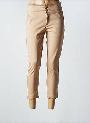 Pantalon 7/8 stretch taille normale marron CHIC ETJEUNE femme