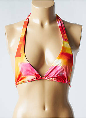 Haut de maillot de bain stretch haut triangles orange CHERRY BEACH femme