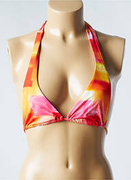 Haut de maillot de bain stretch haut triangles orange CHERRY BEACH femme