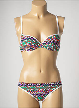 Maillot de bain 2 pièces fermeture liens à nouer haut soutien-gorge balconnet noir PASSIONATA femme