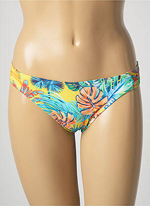 Bas de maillot de bain imprimé tie and dye culotte jaune CHERRY BEACH femme