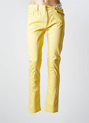 Pantalon slim tissage popeline taille normale jaune KY CREATION femme