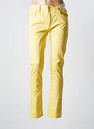 Pantalon slim tissage popeline taille normale jaune KY CREATION femme