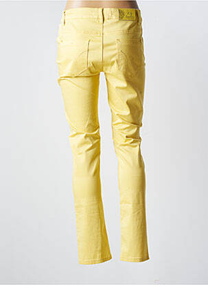 Pantalon slim tissage popeline taille normale jaune KY CREATION femme