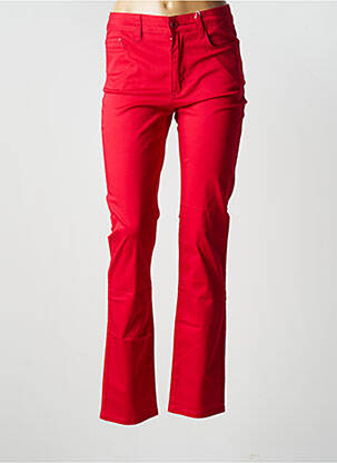 Pantalon slim tissage popeline taille normale rouge KY CREATION femme