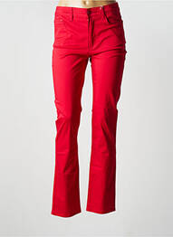 Pantalon slim tissage popeline taille normale rouge KY CREATION femme