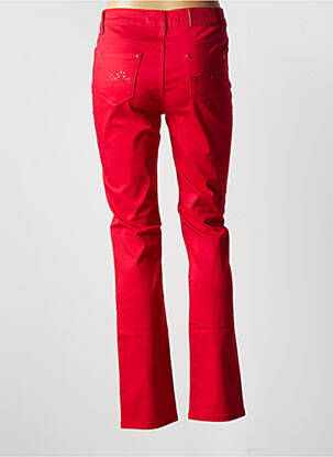 Pantalon slim tissage popeline taille normale rouge KY CREATION femme