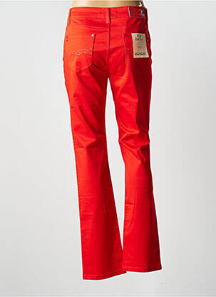 Pantalon droit stretch taille haute orange KY CREATION femme
