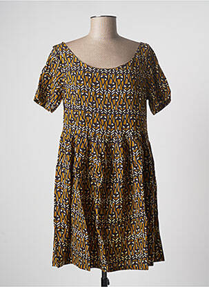 Robe courte coupe évasée manches courtes vert BLA-BLA femme