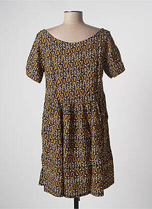 Robe courte coupe évasée manches courtes vert BLA-BLA femme