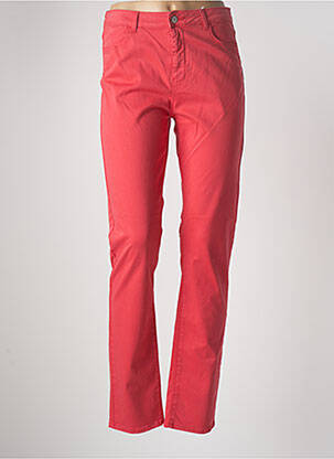 Pantalon slim tissage popeline taille normale rouge KANOPE femme