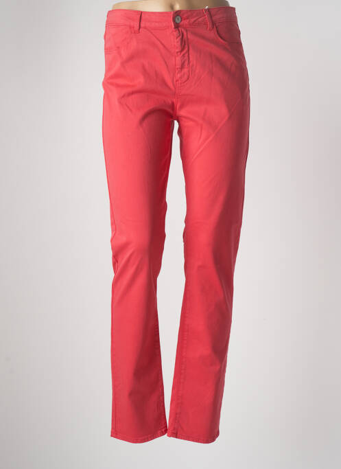 Pantalon slim tissage popeline taille normale rouge KANOPE femme