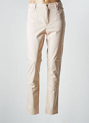Pantalon slim tissage popeline taille normale beige KANOPE femme