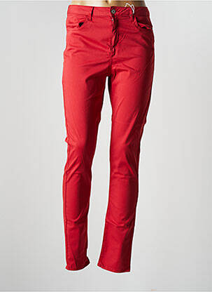 Pantalon slim tissage popeline taille normale rouge KANOPE femme