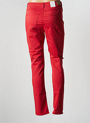 Pantalon slim tissage popeline taille normale rouge KANOPE femme