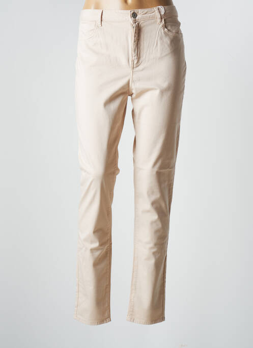 Pantalon slim tissage popeline taille normale beige KANOPE femme