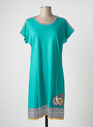 Chemise de nuit sérigraphie vert ROSE POMME femme