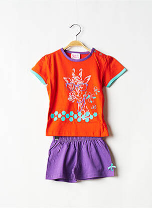 Pyjashort taille élastique orange ROSE POMME fille