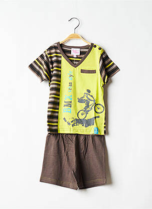 Pyjashort taille élastique marron ROSE POMME enfant