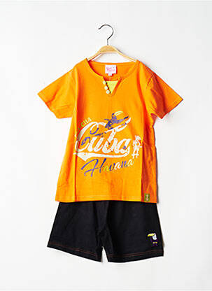 Pyjashort taille élastique orange ROSE POMME enfant