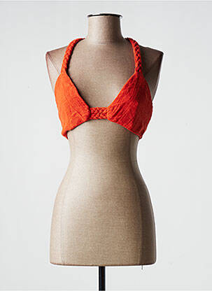 Top manches bretelles ajustables fines bretelles orange CHRISTELLE NIMA femme