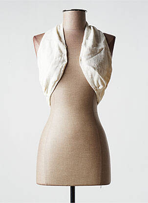 Top coupe cintrée sans manche beige CHRISTELLE NIMA femme