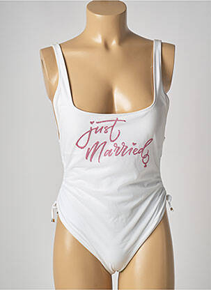 Maillot de bain 1 pièce haut bandeau haut bandeau blanc PIN UP femme