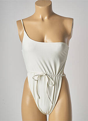 Maillot de bain 1 pièce haut bandeau haut bandeau beige BAIN DE MER SAINT TROPEZ femme