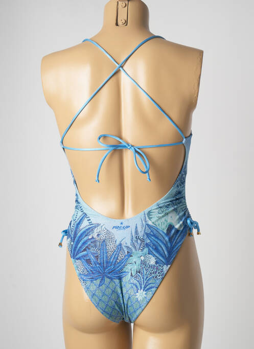 Maillot de bain 1 pièce haut bandeau haut bandeau bleu PIN UP femme