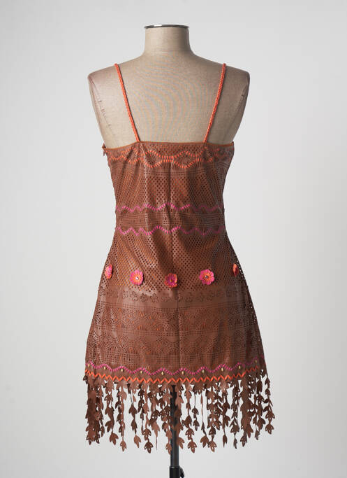 Robe courte marron PIN UP pour femme