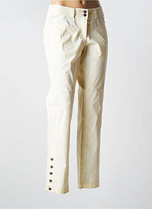 Pantalon droit tissage popeline taille basse jaune CLAUDIA GIL femme
