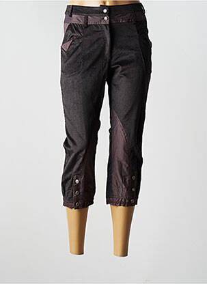 Pantacourt stretch taille normale marron FILLE DES SABLES femme