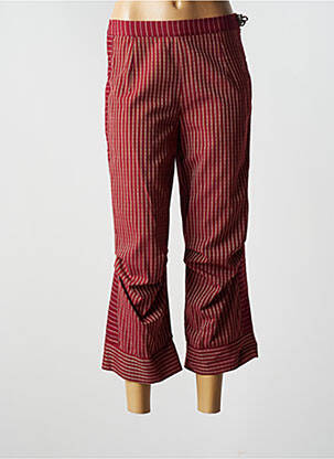 Pantacourt coupe droite taille normale rouge ENJOY femme