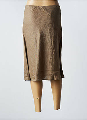 Jupe mi-longue coupe droite marron CLAUDIA GIL femme