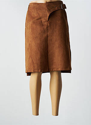 Jupe mi-longue coupe droite marron 2026 femme