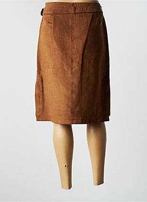 Jupe mi-longue coupe droite marron 2026 femme