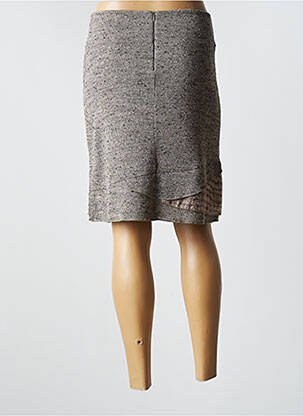 Jupe mi-longue stretch gris ETNIA femme