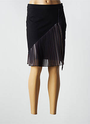 Jupe mi-longue coupe droite noir AKELA KEY femme