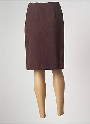 Jupe mi-longue fermeture zip latéral marron ENJOY femme