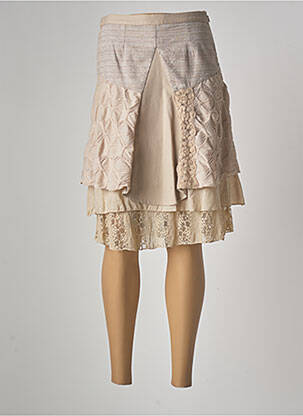 Jupe mi-longue coupe évasée beige ENJOY femme