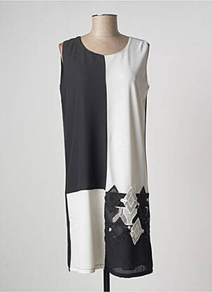 Robe mi-longue sans manche sans manche noir ZENIA femme